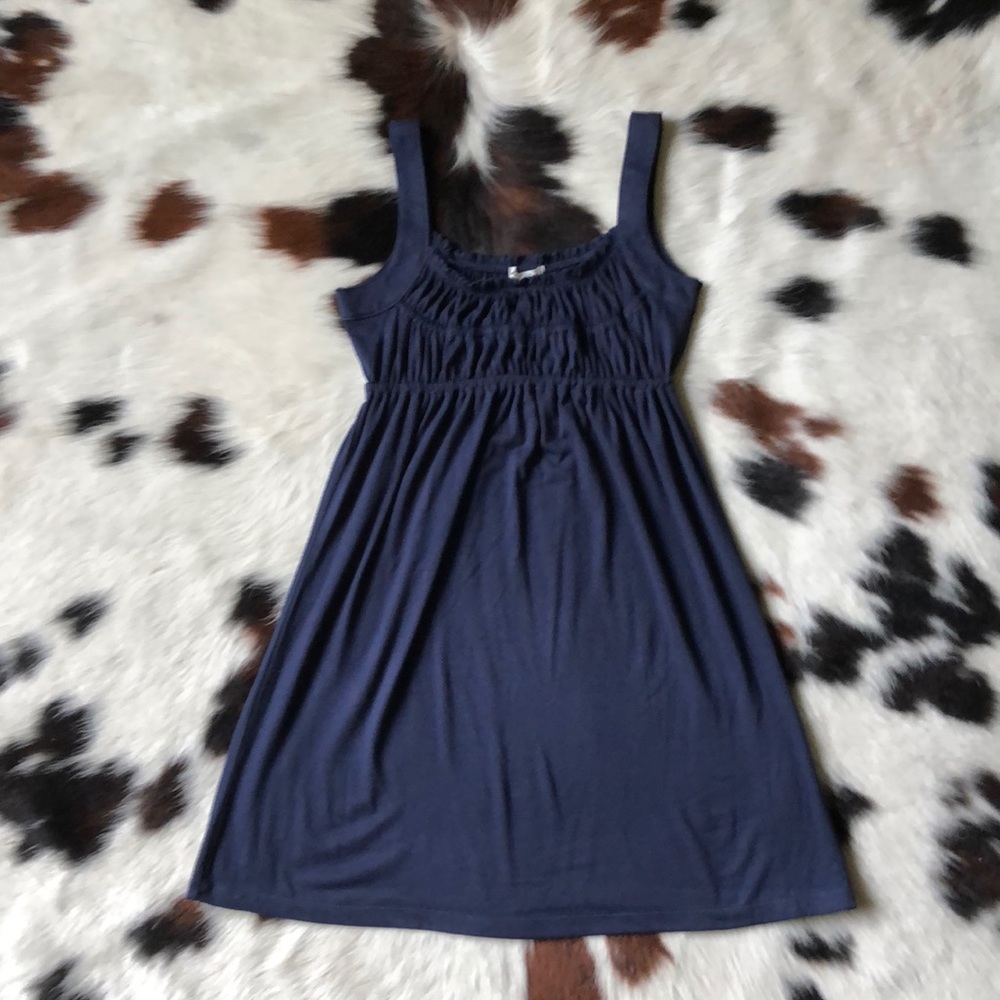 Navy blue cotton sun dress